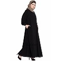 Front open Cardigan abaya- Black color